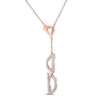 Load image into Gallery viewer, 14kt Rose Gold Womens Round Diamond Geometric Fashion Necklace 1/6 Cttw
