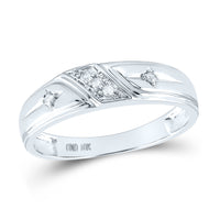 Load image into Gallery viewer, 10kt White Gold His Hers Round Diamond Matching Wedding Set 1/5 Cttw

