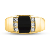 Load image into Gallery viewer, 0.02CTW-DIA P3 9X7MM CT-ONYX GIFT MENS RING
