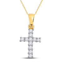 Load image into Gallery viewer, 1/10CT-DIA CROSS PENDANT
