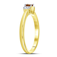 Load image into Gallery viewer, 14kt Yellow Gold Womens Brown Diamond 3-stone Engagement Bridal Ring 1/4 Cttw
