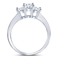 Load image into Gallery viewer, 14kt White Gold Womens Princess Diamond 3-stone Bridal Wedding Engagement Ring 1.00 Cttw
