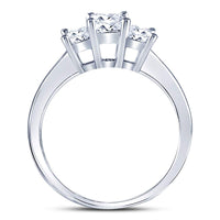 Load image into Gallery viewer, 14kt White Gold Womens Princess Diamond 3-stone Bridal Wedding Engagement Ring 1.00 Cttw
