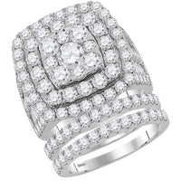 Load image into Gallery viewer, 14kt White Gold Womens Round Diamond Bridal Wedding Engagement Ring Band Set 6.00 Cttw
