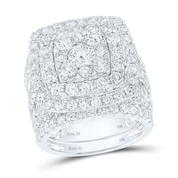 Load image into Gallery viewer, 14kt White Gold Womens Round Diamond Bridal Wedding Engagement Ring Band Set 6.00 Cttw
