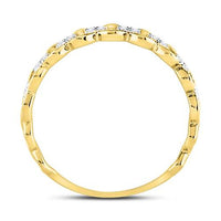 Load image into Gallery viewer, 10kt Yellow Gold Womens Round Diamond Link Stackable Band Ring 1/8 Cttw
