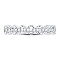 Load image into Gallery viewer, 10kt White Gold Womens Round Diamond Link Stackable Band Ring 1/8 Cttw

