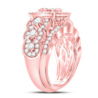 Load image into Gallery viewer, 14kt Rose Gold Womens Round Diamond Bridal Wedding Engagement Ring Band Set 2.00 Cttw
