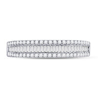 Load image into Gallery viewer, 14kt White Gold Womens Round Diamond Anniversary Band Ring 1/2 Cttw
