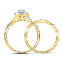 Load image into Gallery viewer, 14kt Yellow Gold Womens Round Diamond Bridal Wedding Engagement Ring Band Set 1.00 Cttw
