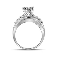Load image into Gallery viewer, 10kt White Gold Womens Princess Diamond Cluster Bridal Wedding Engagement Ring 1/2 Cttw - Size 5
