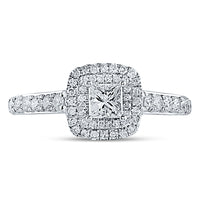 Load image into Gallery viewer, 14kt White Gold Womens Princess Diamond Solitaire Bridal Wedding Engagement Ring 1.00 Cttw (Certified)
