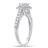 Load image into Gallery viewer, 14kt White Gold Womens Princess Diamond Solitaire Bridal Wedding Engagement Ring 1.00 Cttw (Certified)
