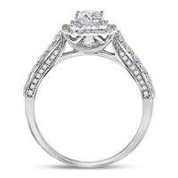 Load image into Gallery viewer, 14kt White Gold Womens Princess Diamond Solitaire Bridal Wedding Engagement Ring 1.00 Cttw (Certified)

