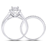 Load image into Gallery viewer, 14kt White Gold Womens Princess Diamond Bridal Wedding Engagement Ring Band Set 1.00 Cttw
