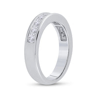 Load image into Gallery viewer, 14kt White Gold Womens Princess Channel-set Diamond Single Row Wedding Band 1 Cttw

