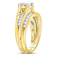 Load image into Gallery viewer, 14kt Yellow Gold Womens Princess Diamond Bridal Wedding Engagement Ring Band Set 1.00 Cttw - Size 7
