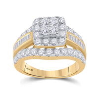 Load image into Gallery viewer, 14kt Yellow Gold Womens Princess Diamond Cluster Bridal Wedding Engagement Ring 2.00 Cttw
