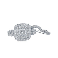 Load image into Gallery viewer, 14kt White Gold Womens Princess Diamond Bridal Wedding Engagement Ring Band Set 2.00 Cttw (Certified)
