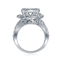 Load image into Gallery viewer, 14kt White Gold Womens Princess Diamond Bridal Wedding Engagement Ring Band Set 3.00 Cttw
