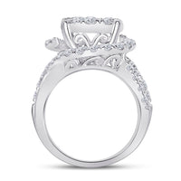 Load image into Gallery viewer, 14kt White Gold Womens Princess Diamond Bridal Wedding Engagement Ring Band Set 3.00 Cttw
