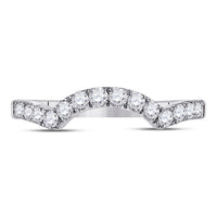 Load image into Gallery viewer, 14kt White Gold Womens Round Diamond Wrap Ring Guard Enhancer 1/2 Cttw
