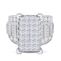 Load image into Gallery viewer, 14kt White Gold Womens Princess Diamond Cluster Bridal Wedding Engagement Ring 5.00 Cttw
