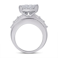 Load image into Gallery viewer, 14kt White Gold Womens Princess Diamond Cluster Bridal Wedding Engagement Ring 5.00 Cttw
