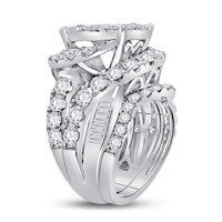 Load image into Gallery viewer, 14kt White Gold Womens Princess Diamond Bridal Wedding Engagement Ring Band Set 5-5/8 Cttw
