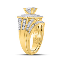 Load image into Gallery viewer, 14kt Yellow Gold Womens Princess Diamond Bridal Wedding Engagement Ring Band Set 2-3/8 Cttw
