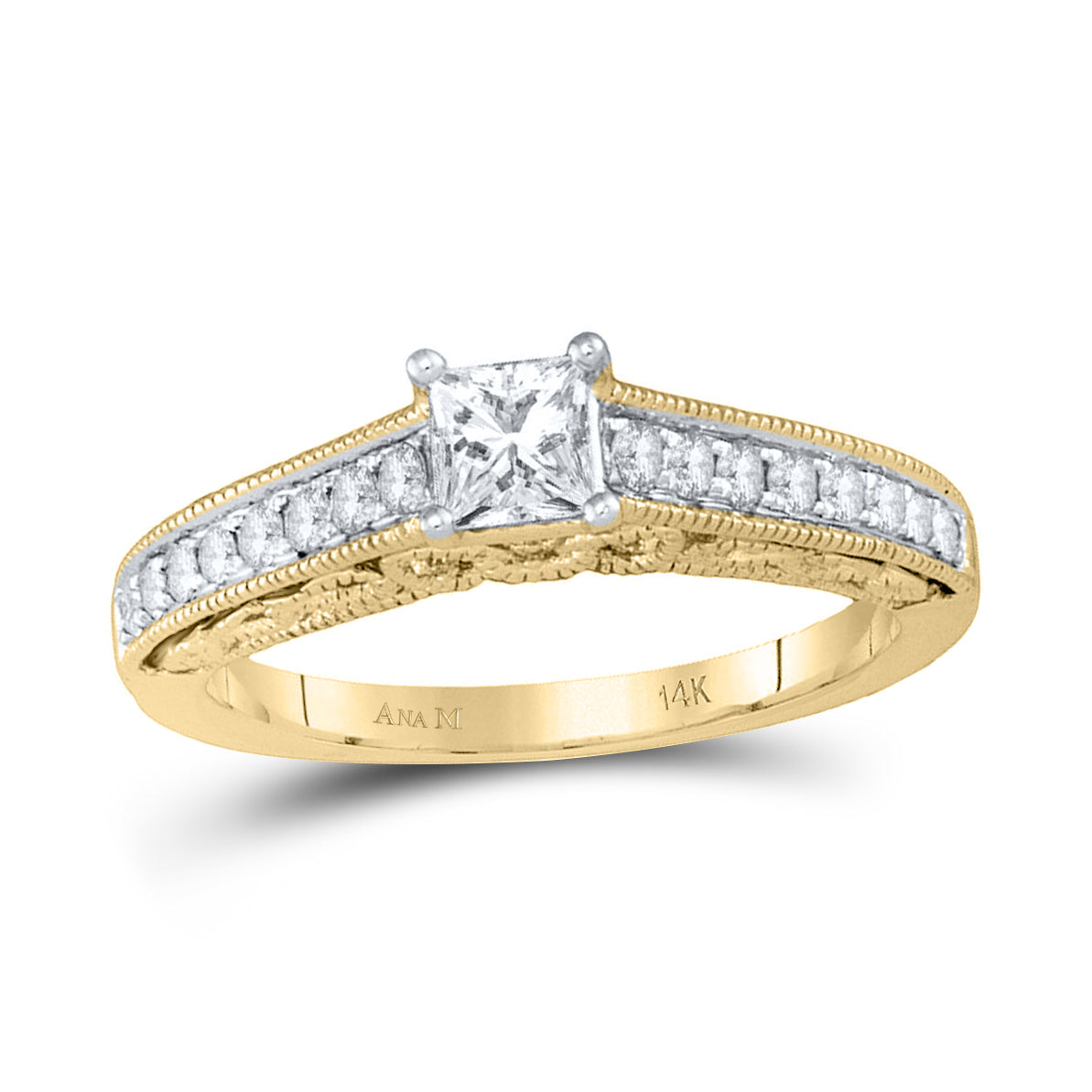 14kt Yellow Gold Womens Round Diamond Solitaire Bridal Wedding Engagement Ring 5/8 Cttw