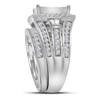 Load image into Gallery viewer, 14kt White Gold Womens Princess Diamond Bridal Wedding Engagement Ring Band Set 2-7/8 Cttw
