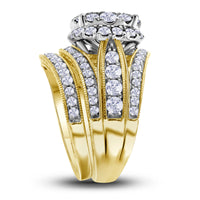 Load image into Gallery viewer, 14kt Yellow Gold Womens Princess Diamond Bridal Wedding Engagement Ring Band Set 2-1/2 Cttw
