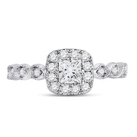 Load image into Gallery viewer, 14kt Two-tone Gold Womens Princess Diamond Solitaire Bridal Wedding Engagement Ring 3/4 Cttw (Certified)
