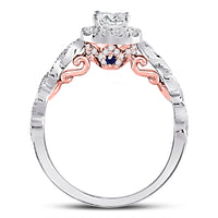 Load image into Gallery viewer, 14kt Two-tone Gold Womens Princess Diamond Solitaire Bridal Wedding Engagement Ring 3/4 Cttw (Certified)
