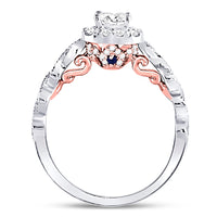 Load image into Gallery viewer, 14kt Two-tone Gold Womens Princess Diamond Solitaire Bridal Wedding Engagement Ring 3/4 Cttw (Certified)
