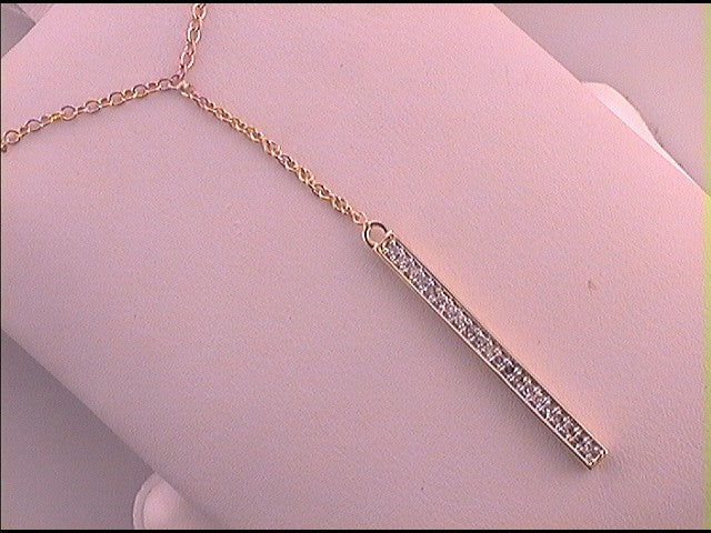 10kt Yellow Gold Womens Diamond Bar Fashion Pendant 1/10 Cttw