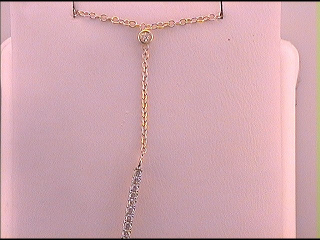 10kt Yellow Gold Womens Diamond Bar Fashion Pendant 1/4 Cttw