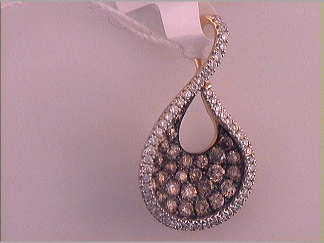 3/4CTW-DIA NATURAL BROWN PENDANT