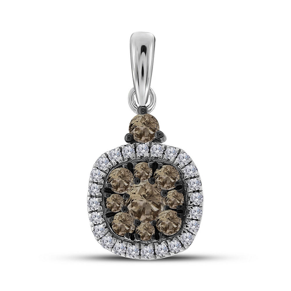 1/2CTW-DIA BROWN PENDANT
