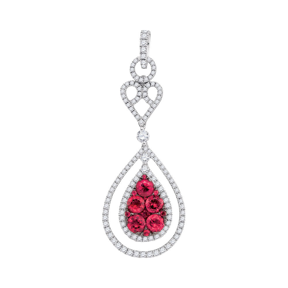 3/4CTW-DIA 1 3/8CT-RUBY PENDANT