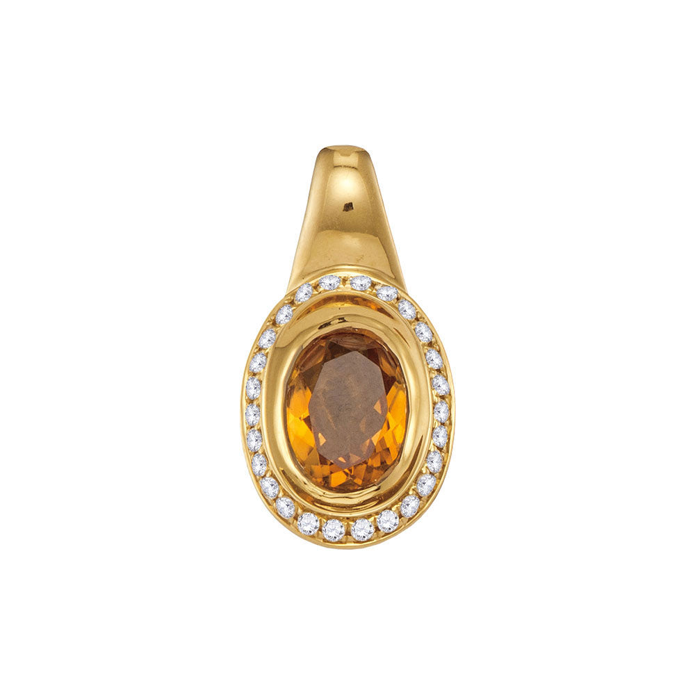 1/6CTW-DIA 1 (MIN)CT CITRINE PENDANT