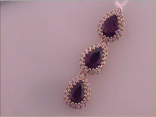 1/5CTW-DIA 1 1/2CT-RUBY NATURAL GEM  PENDANT