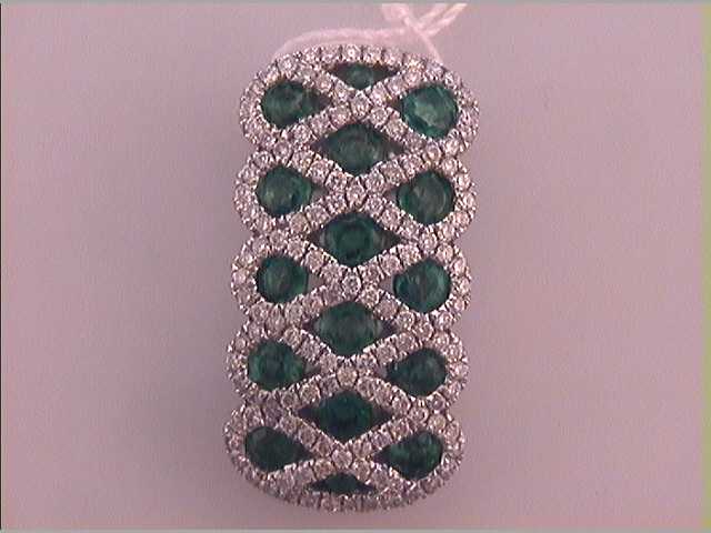 3/8CTW-DIA 7/8CT-EMERALD PENDANT