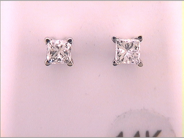 5/8CT-(EXCE) DIA PRINCESS STUDS SOLITAIRE EARRING