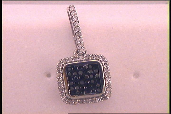 1/4CTW-DIA BLUE MICRO-PAVE PENDANT