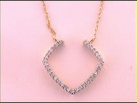 Load image into Gallery viewer, 10kt Yellow Gold Womens Diamond Fashion Pendant Necklace 1/10 Cttw
