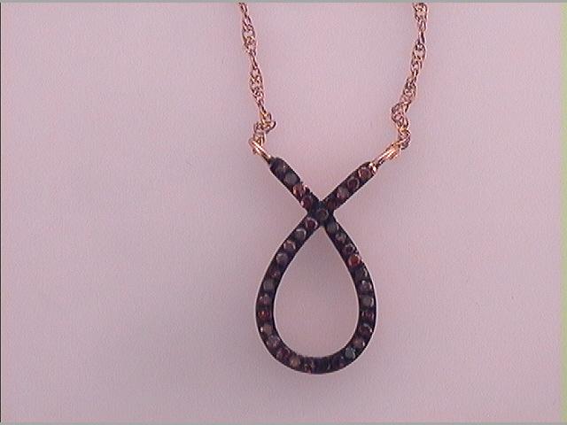 1/10CTW-DIA MICRO-PAVE  RED NECKLACE