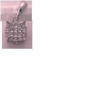 14kt White Gold Womens Princess Diamond Fashion Cluster Pendant 1/2 Cttw