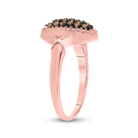 Load image into Gallery viewer, 10kt Rose Gold Womens Round Brown Diamond Oval Cluster Ring 1/5 Cttw
